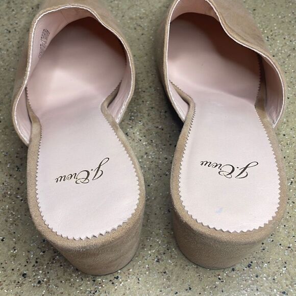 J. Crew Tan Suede Block Heeled Slip On Mules sz 10 - Picture 6 of 9